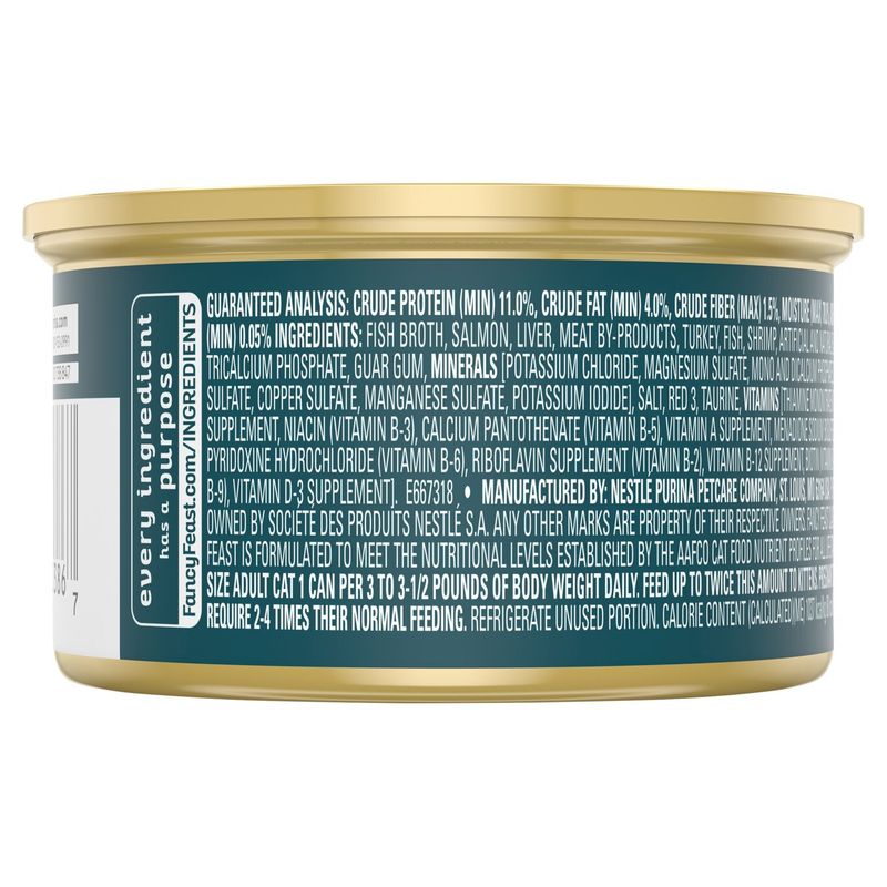 Purina Fancy Feast Salmon &amp; Shrimp Feast Classic Paté Gourmet Cat Food, 3 oz