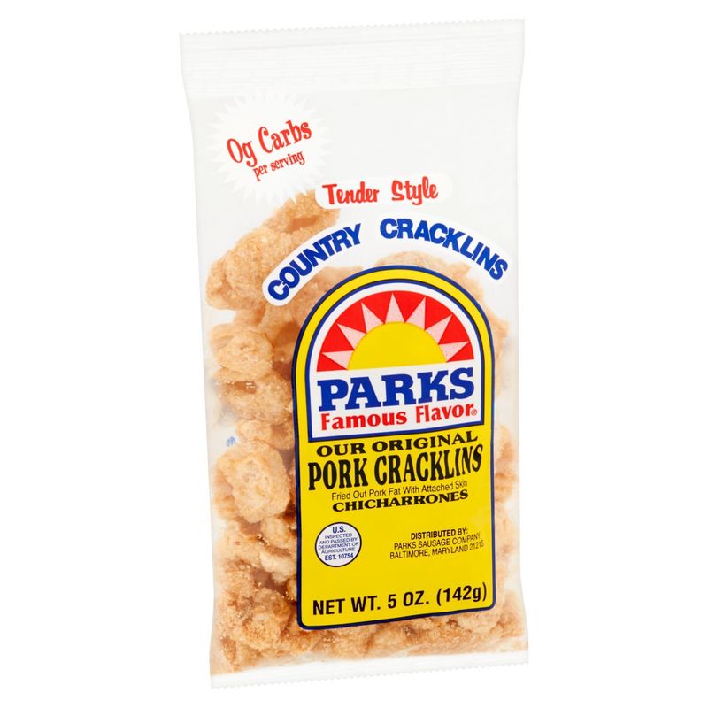 Parks Famous Flavor Tender Style Original Pork Cracklins Chicharrones, 5 oz