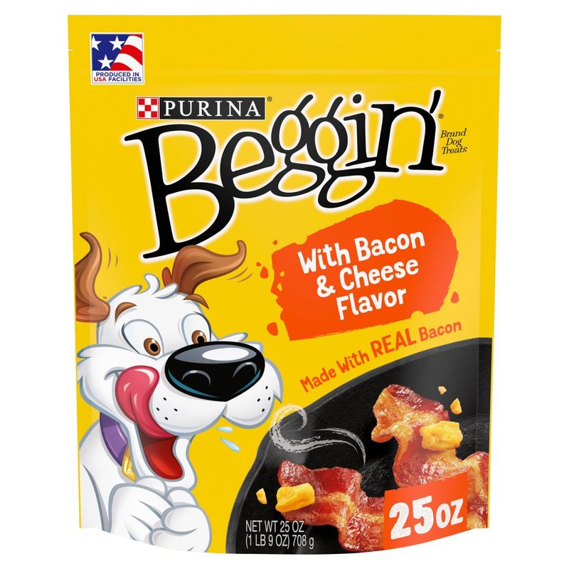 Purina Beggin' with Bacon &amp; Cheese Flavor Dog Treats, 25 oz