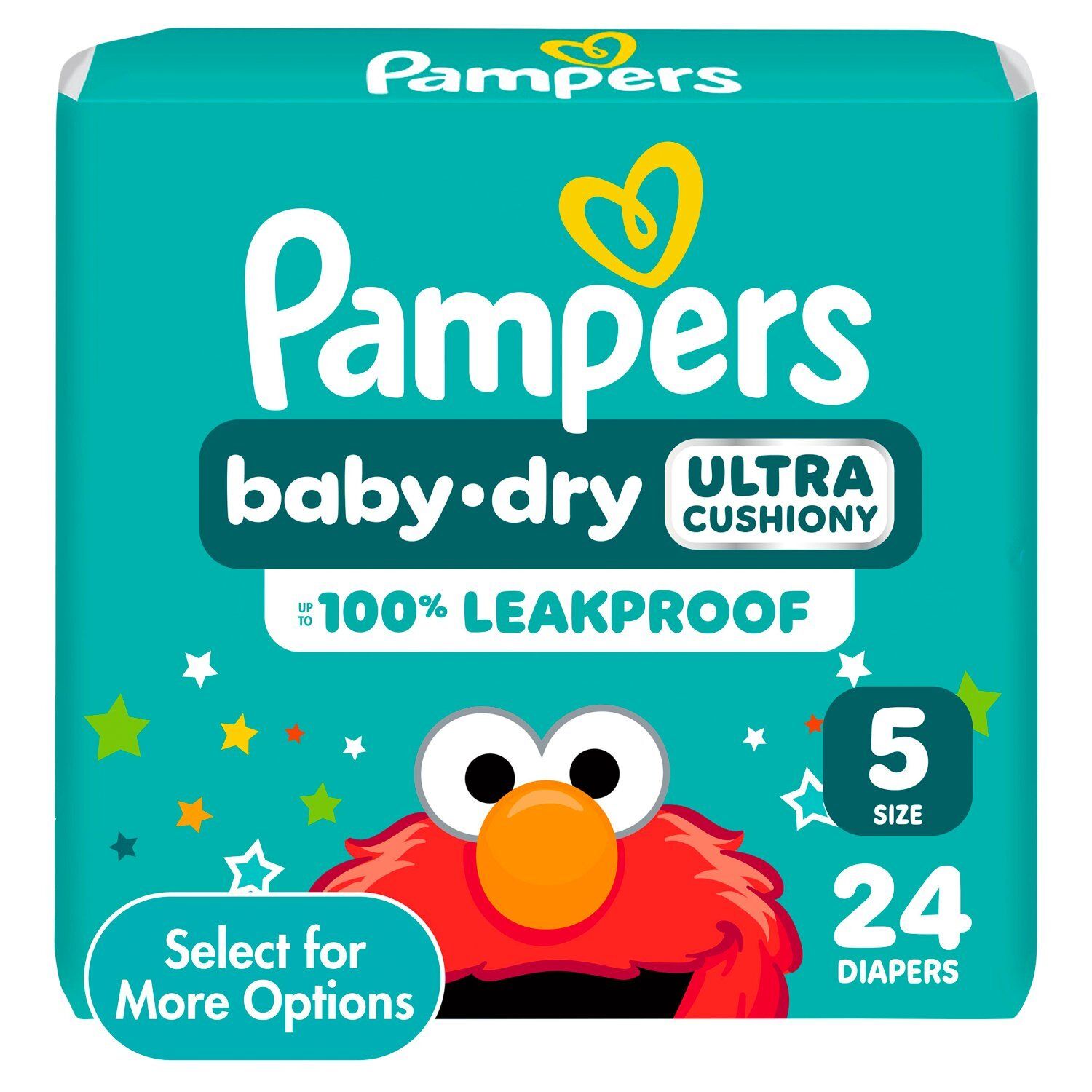 Pampers Baby-Dry Ultra Cushiony Diapers Jumbo Pack, Size 5, 20-37 lbs, 24 count