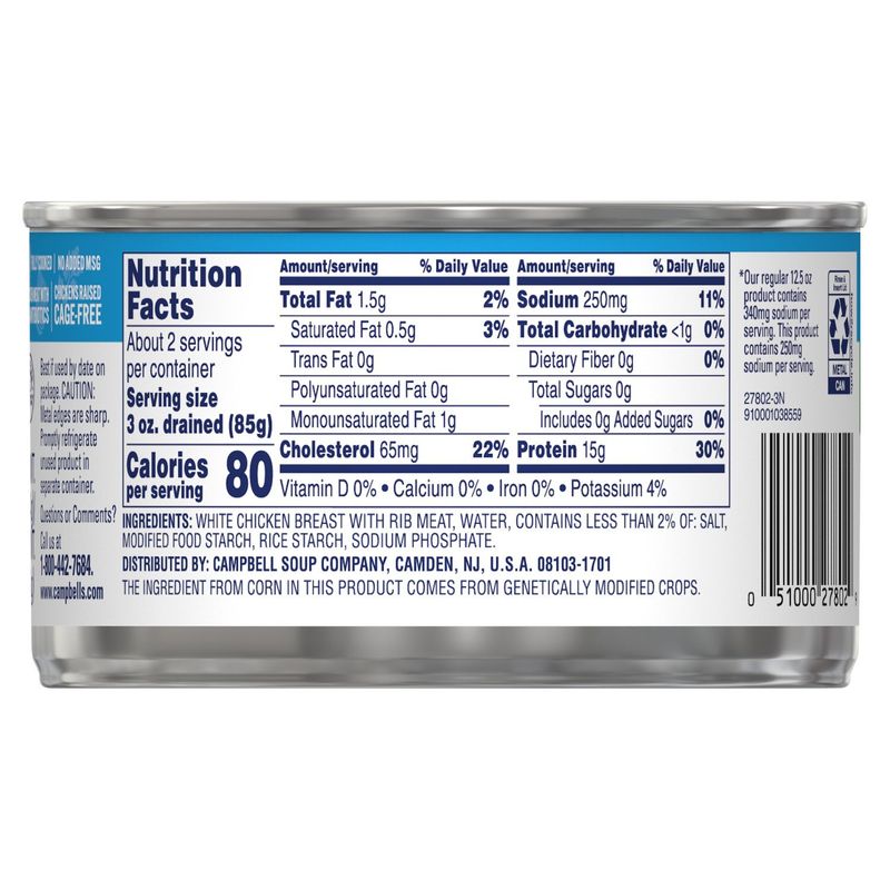 Swanson White Premium Chunk Chicken Breast with Rib Meat Packed in Water, 12.5 oz