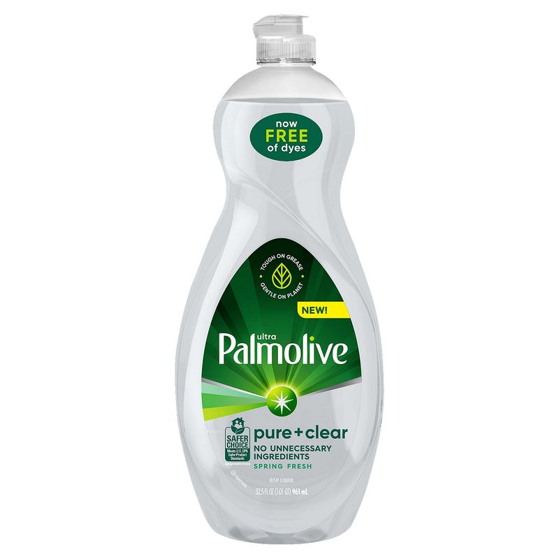 Palmolive Ultra Dishwashing Liquid Dish Soap, Pure + Clear Spring Fresh Scent - 32.5 Fluid Ounce