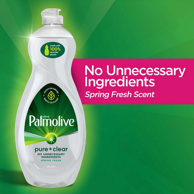 Palmolive Ultra Dishwashing Liquid Dish Soap, Pure + Clear Spring Fresh Scent - 32.5 Fluid Ounce