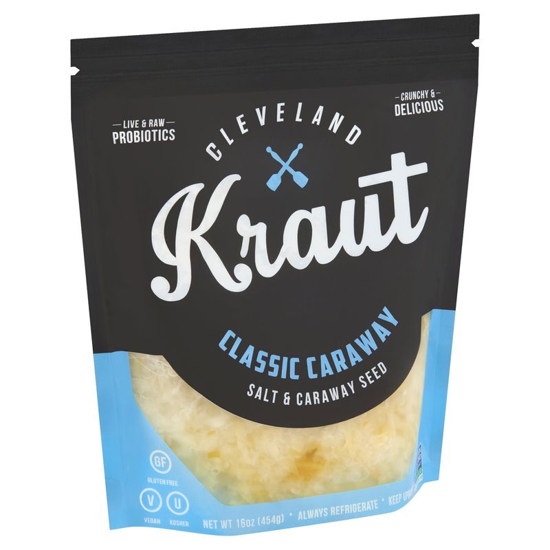 Cleveland Kraut Salt &amp; Caraway Seed Classic Caraway Cabbage, 16 oz