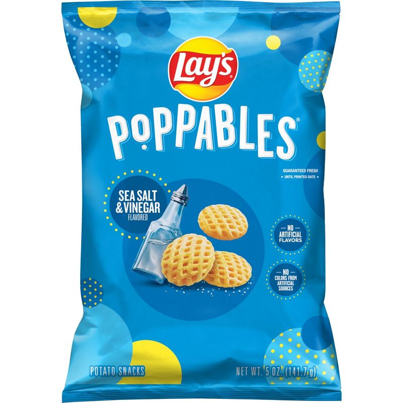 Lay's Poppables Potato Snacks Sea Salt &amp; Vinegar Flavored 5 Oz
