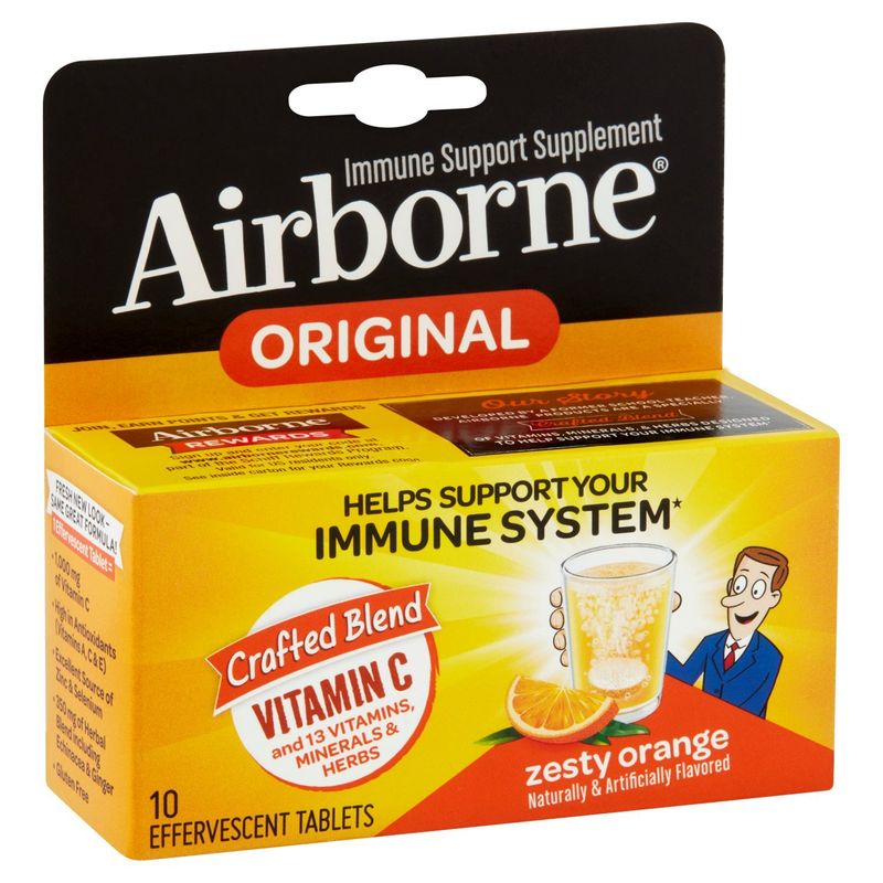 Airborne Original Zesty Orange Immune Support Supplement, 10 count