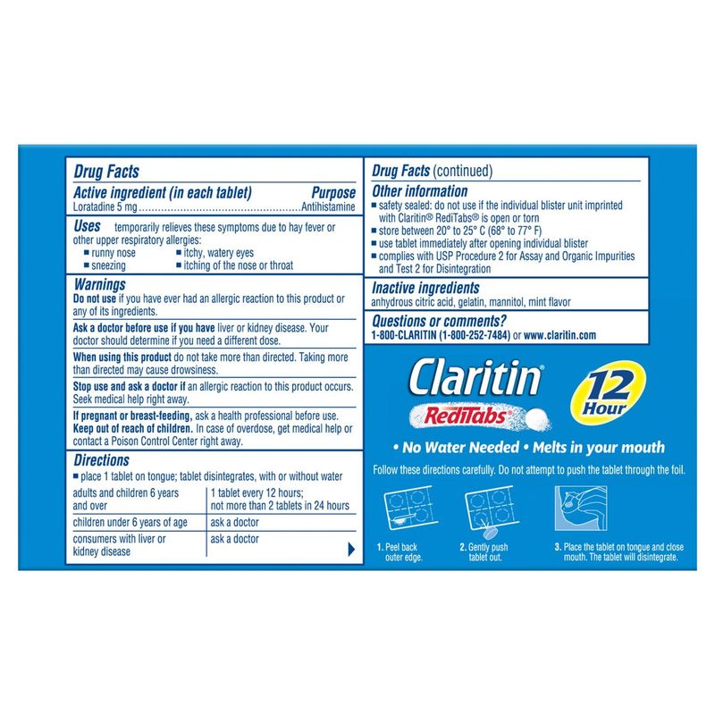 Claritin RediTabs Non-Drowsy Orally Disintegrating Tablets, 5 mg, 30 count