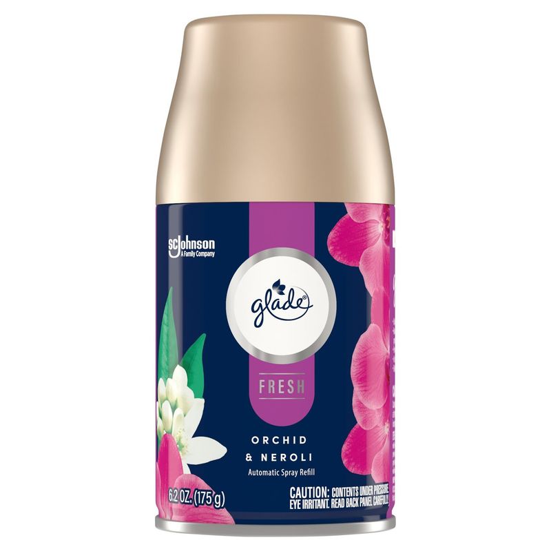 Glade Automatic Spray Air Freshener Refills, Orchid &amp; Neroli, Fresh Collection, 6.2 oz