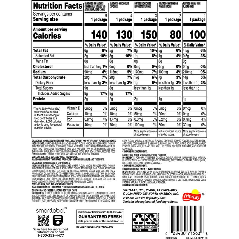 Frito Lay &amp; Grandma's Sweet &amp; Salty Variety Pack, 18 1/2 Oz, 20 Count