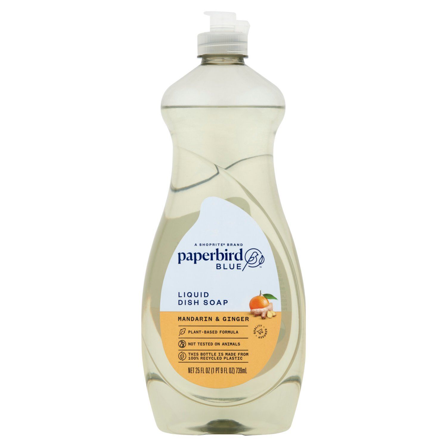 Paperbird Blue Mandarin &amp; Ginger Liquid Dish Soap, 25 fl oz