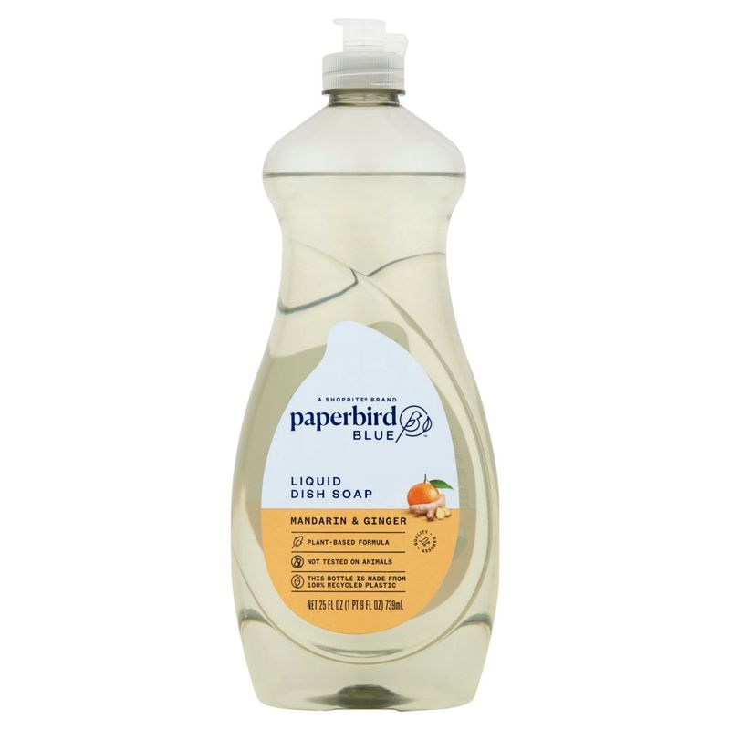 Paperbird Blue Mandarin &amp; Ginger Liquid Dish Soap, 25 fl oz