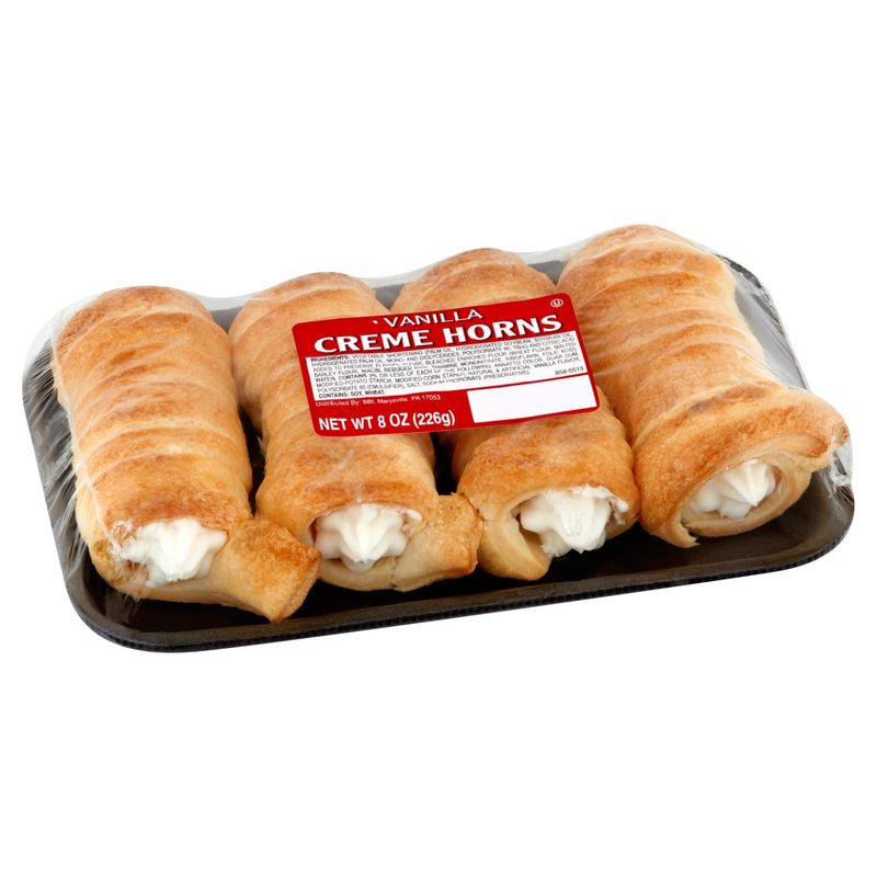 Vanilla Creme Horns, 4 count, 8 oz