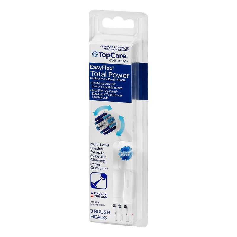 TopCare EasyFlex TotalPower Replacement Brushheads, 3 each