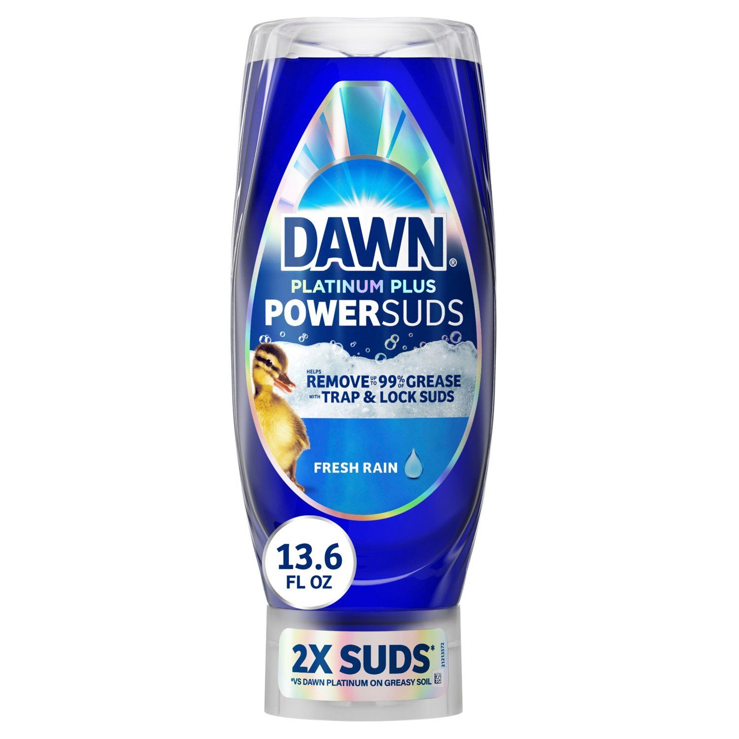 Dawn Platinum Plus PowerSuds Liquid Dish Soap, 13.6 oz. EZ-Squeeze Bottle