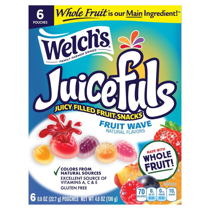 Welch's Juicefuls Fruit Wave Juicy Filled Fruit Snacks, 0.8 oz, 6 count