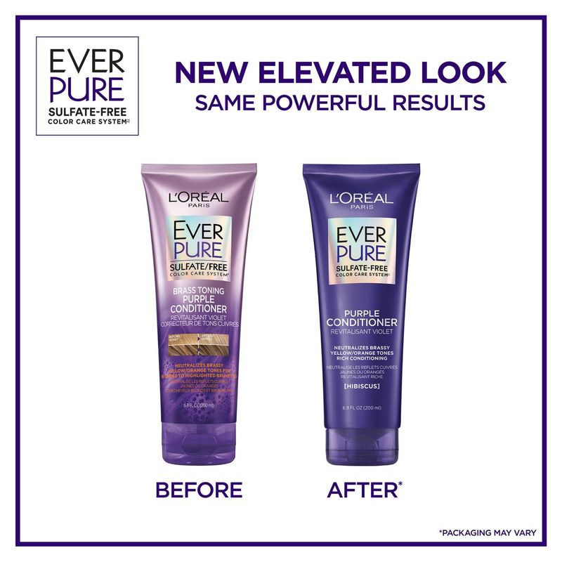L'Oreal Paris EverPure Sulfate Free Purple Conditioner for Colored Hair, 6.8 fl. oz.