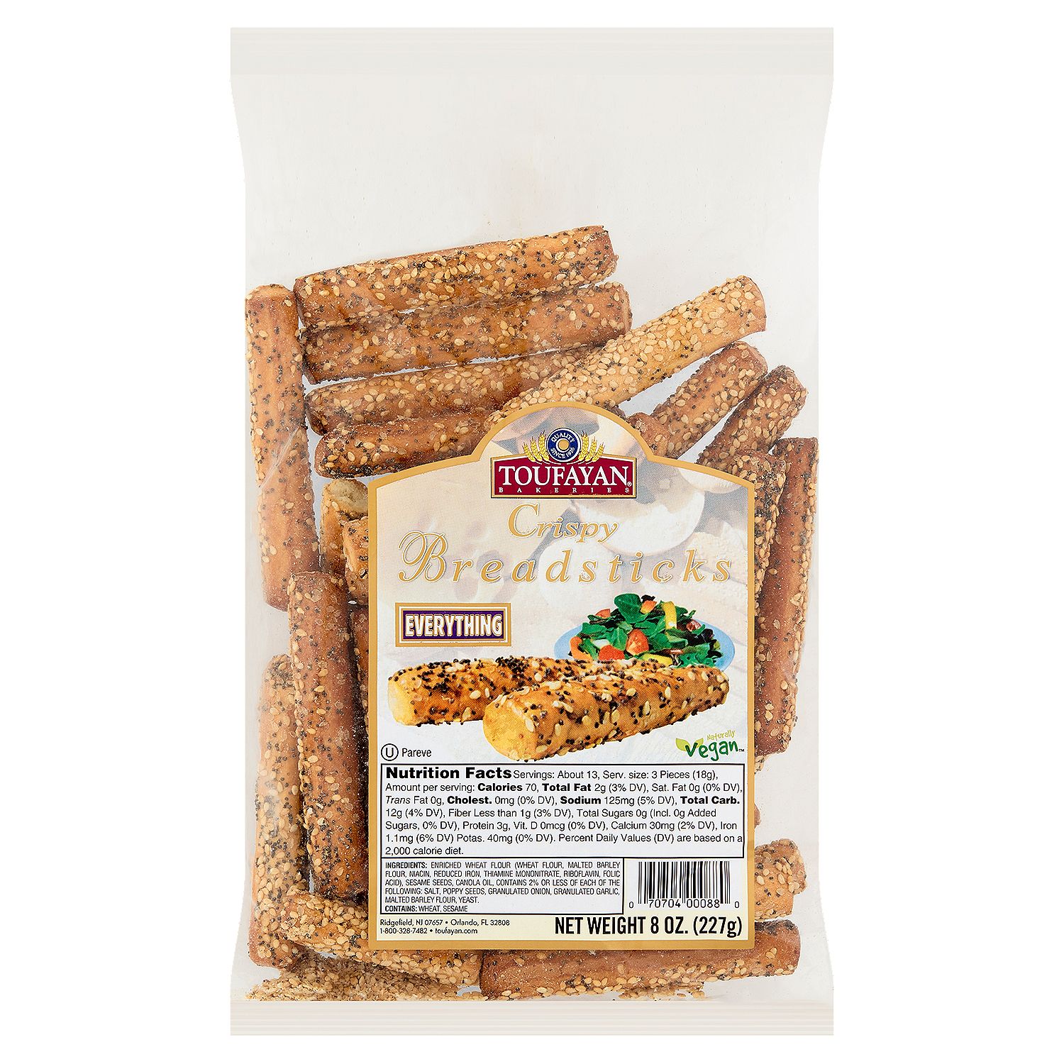 Toufayan Bakeries Everything Crispy Breadsticks, 8 oz