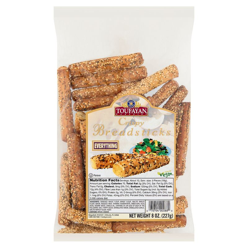 Toufayan Bakeries Everything Crispy Breadsticks, 8 oz