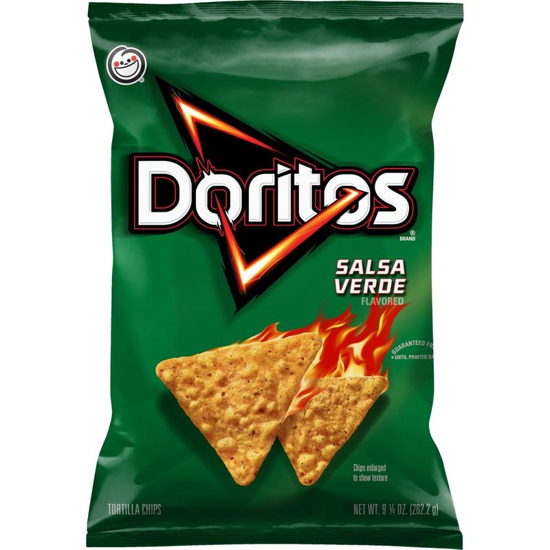 Doritos Tortilla Chips Salsa Verde Flavored 9 1/4 Oz