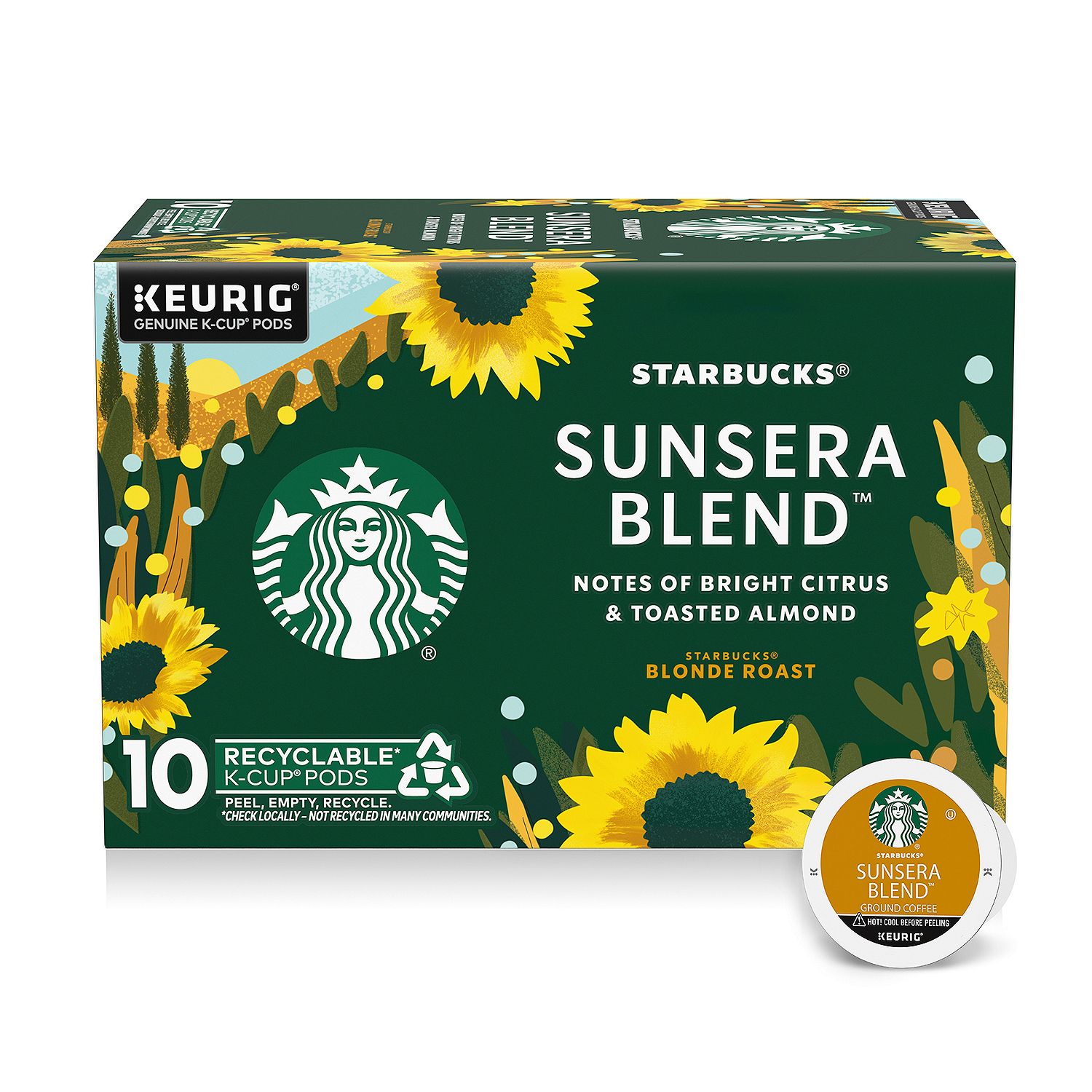 Starbucks Sunsera Blend Blonde Roast Coffee K-Cup Pods, 0.42 oz, 10 count