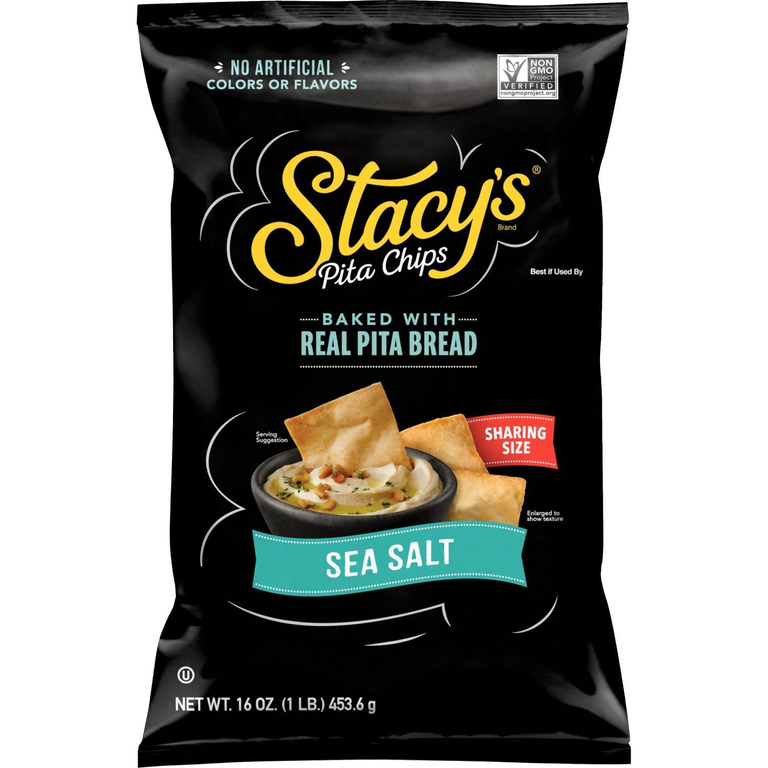 Stacy's Baked Pita Chips Sea Salt 16 Oz