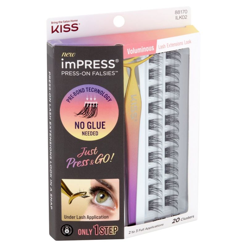 Kiss imPress Press-On Falsies Voluminous Lash Extensions, 20 count