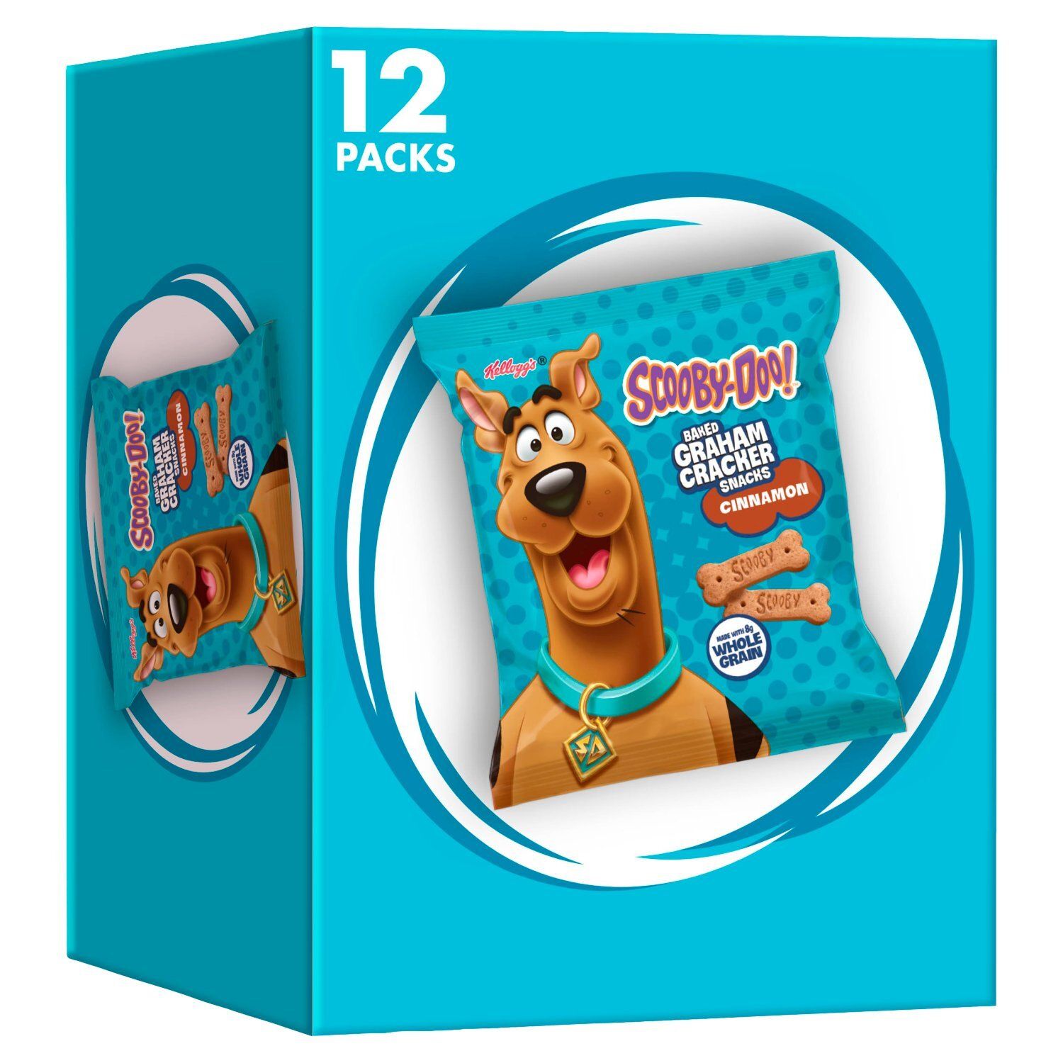 Kellogg's Scooby-Doo! Cinnamon Baked Graham Cracker Snacks, 1 oz, 12 count