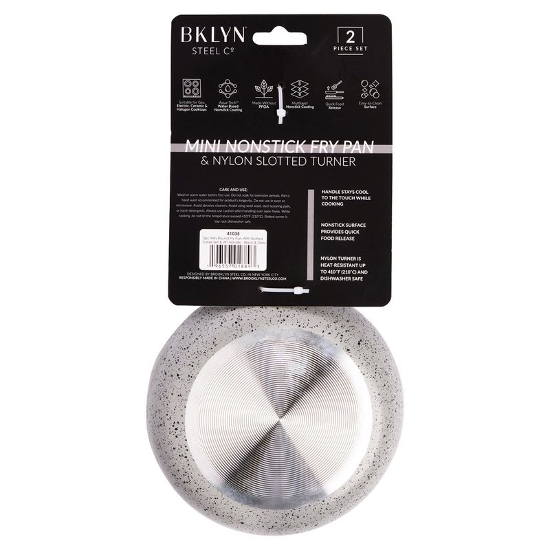 Bklyn Steel Co Mini Nonstick Fry Pan &amp; Nylon Slotted Turner, 2 Count