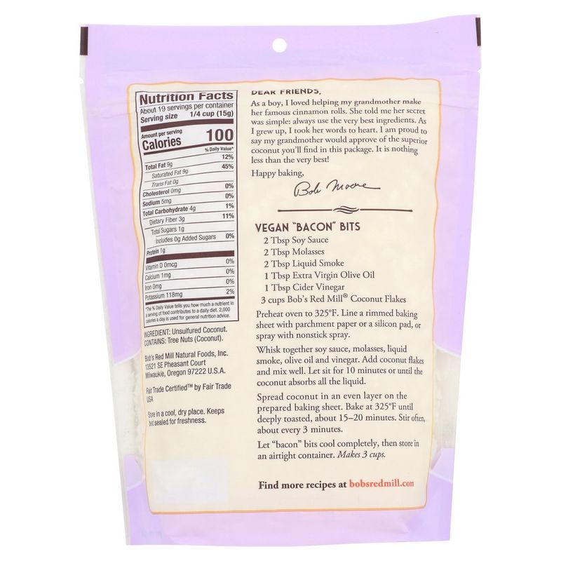 Bob's Red Mill Unsweetened Coconut Flakes, 10 oz