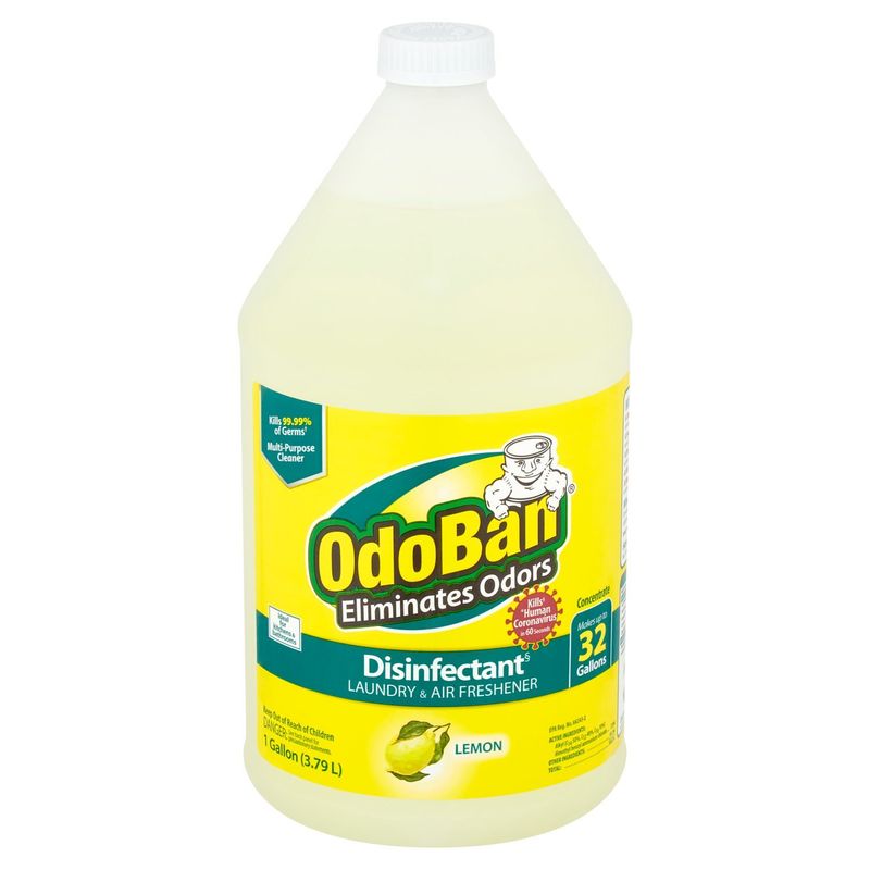 OdoBan Lemon Disinfectant Laundry &amp; Air Freshener, 1 gallon
