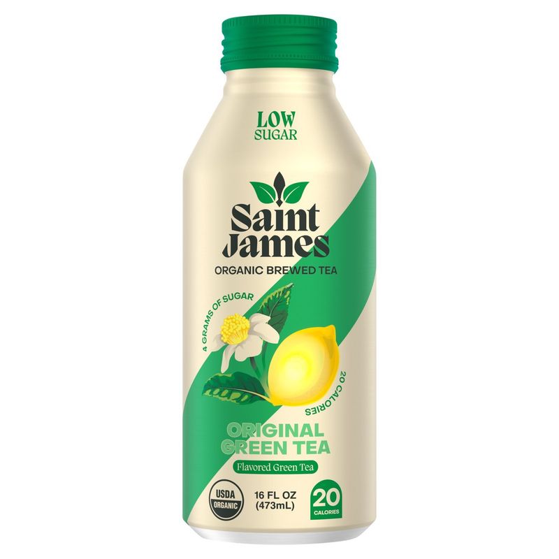 Saint James Original Flavored Organic Brewed Green Tea, 16 fl oz