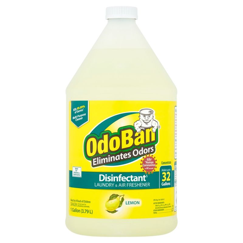 OdoBan Lemon Disinfectant Laundry &amp; Air Freshener, 1 gallon