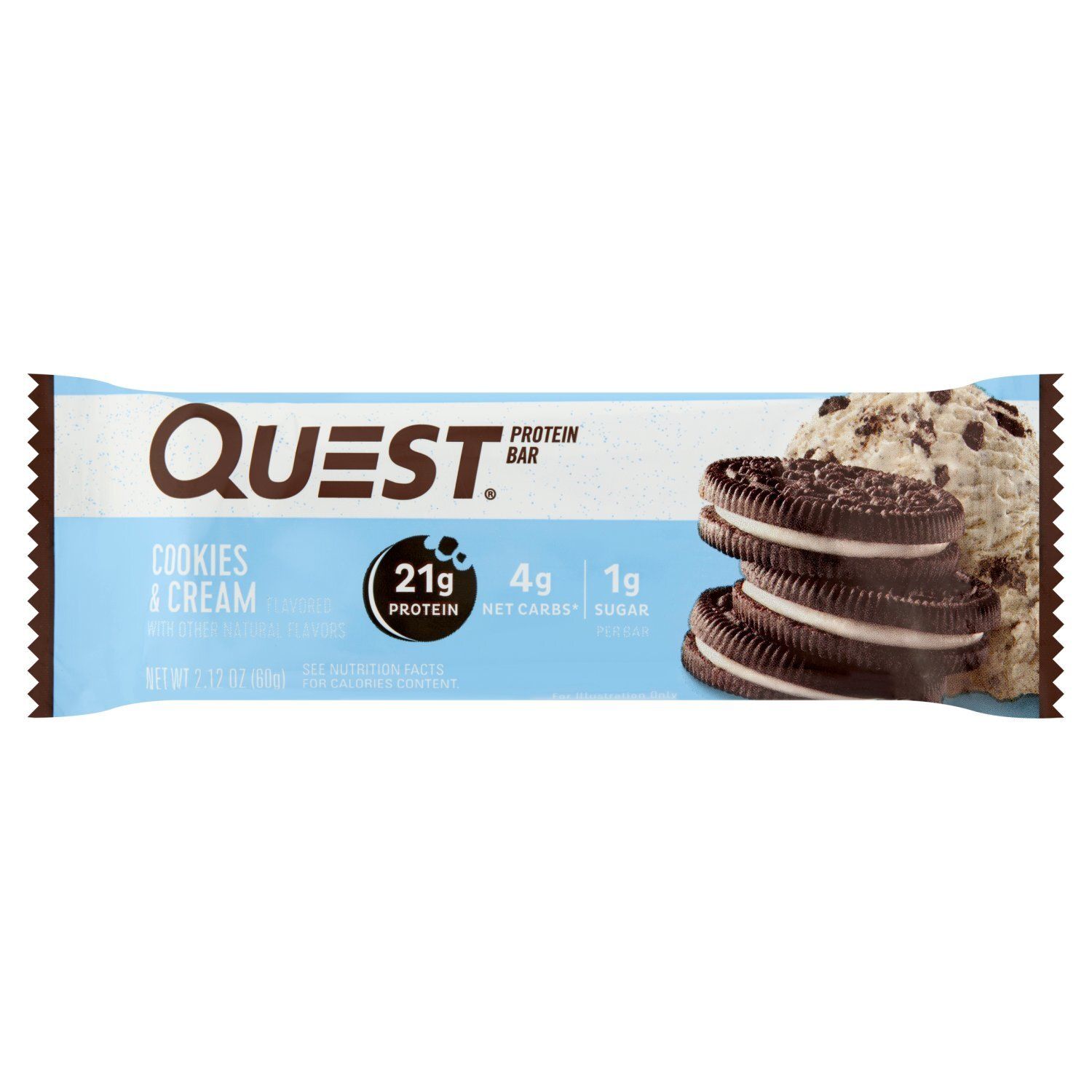 Quest Cookies &amp; Cream Flavored Protein Bar, 2.12 oz