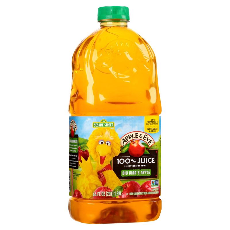 Apple &amp; Eve 123 Sesame Street Big Bird's Apple 100% Juice, 64 fl oz