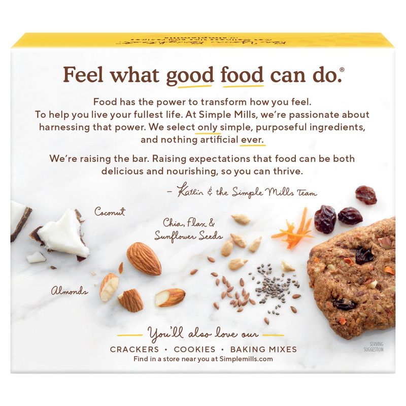 Simple Mills Spiced Carrot Cake Soft Baked Almond Flour Bars, 1.19 oz, 5 count