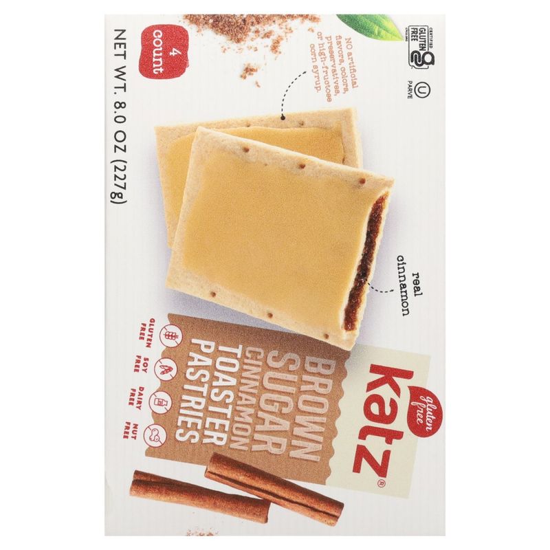 Katz Gluten Free Brown Sugar Cinnamon Toaster Pastries, 4 count, 8.0 oz
