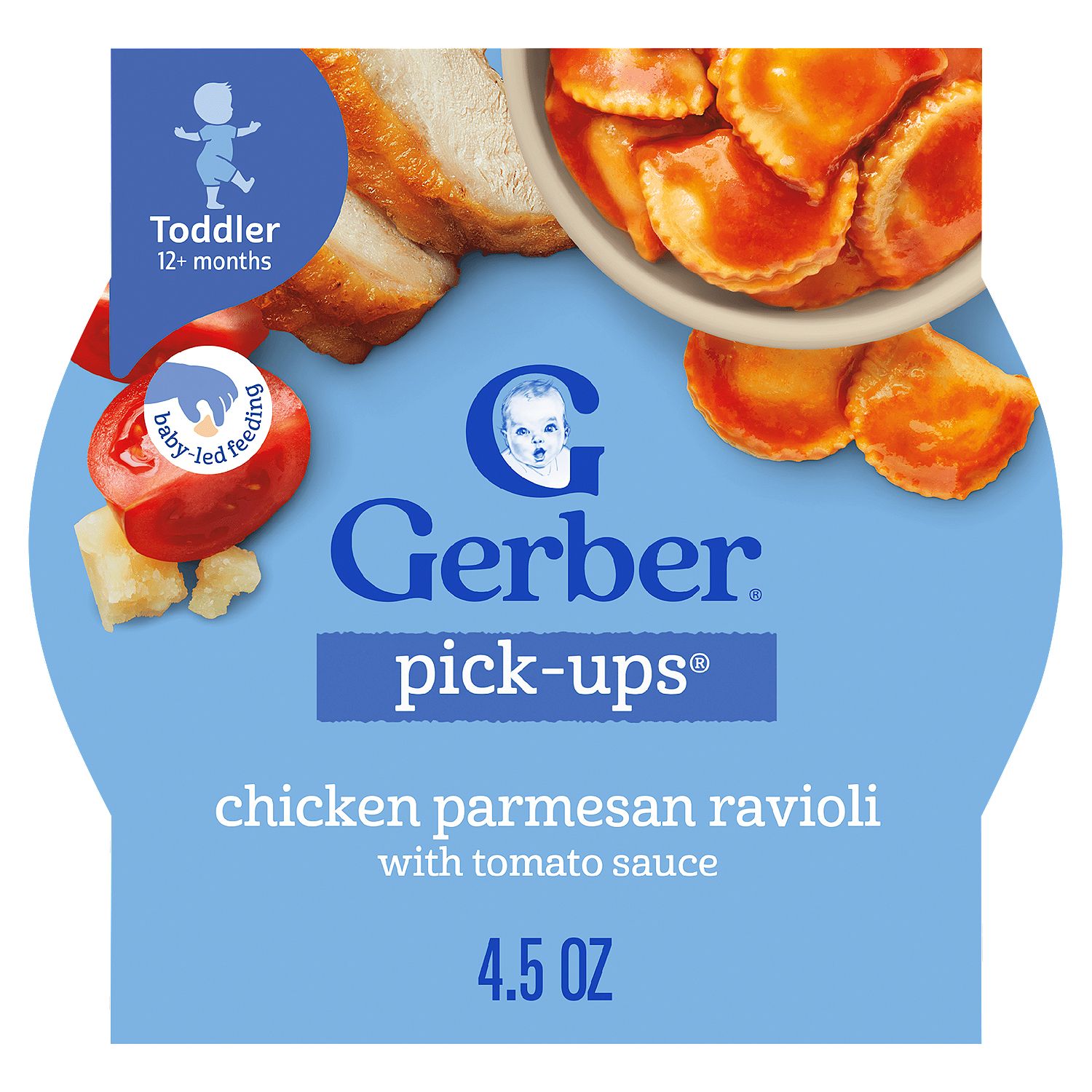 Gerber Pick-Ups Chicken Parmesan Ravioli with Tomato Sauce Baby Food, Toddler 12+ months, 4.5 oz