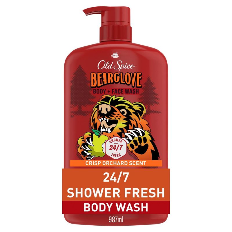 Old Spice Bearglove Crisp Orchard Scent Body + Face Wash, 33.4 fl oz