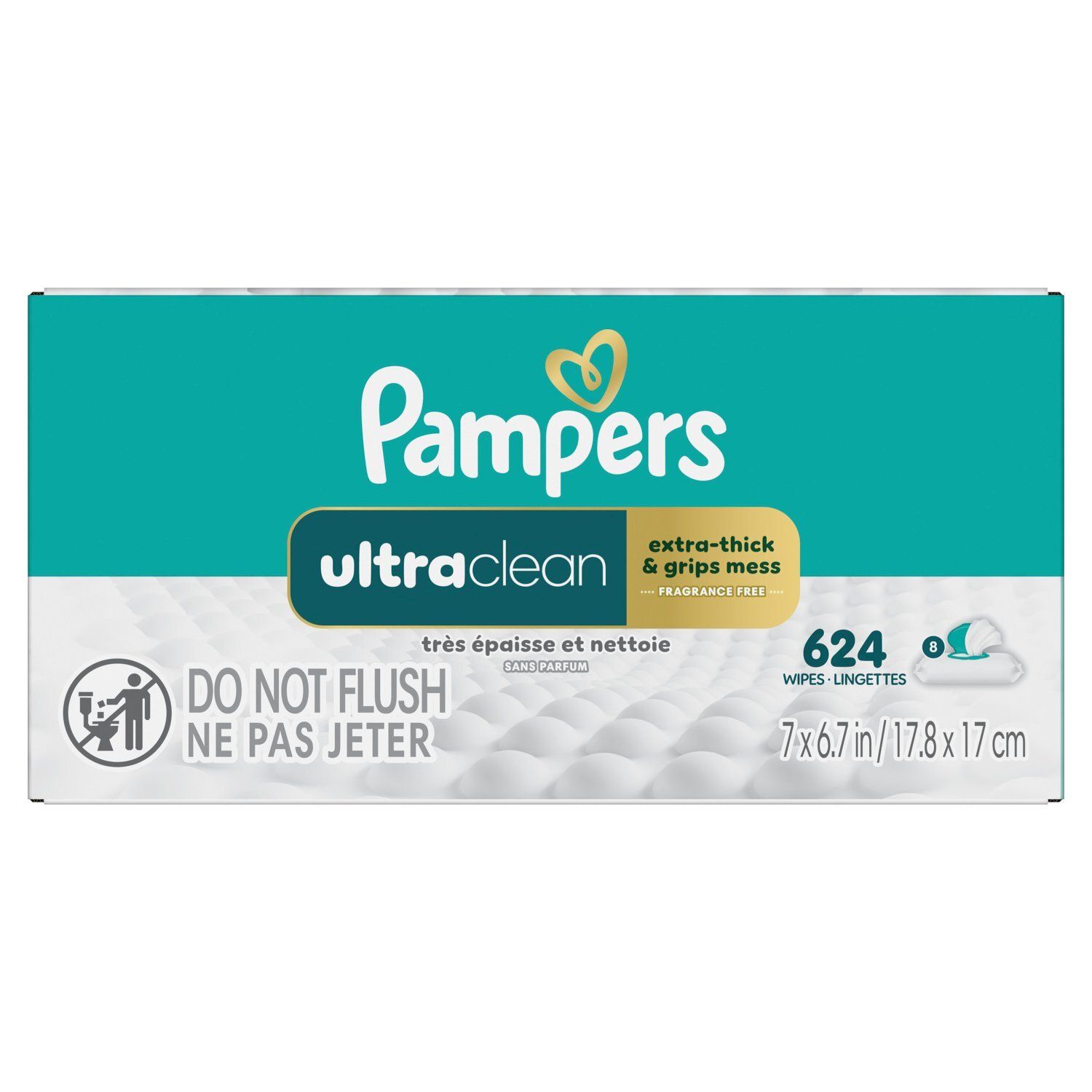 Pampers Ultraclean Fragrance Free Wipes, 624 count