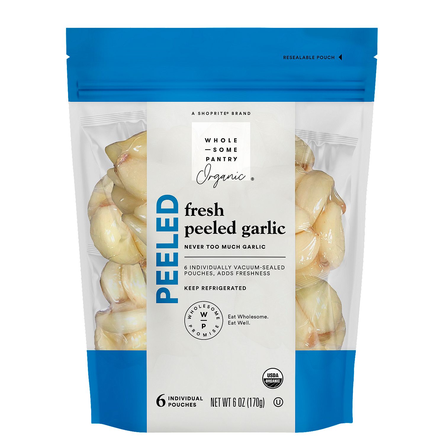 Wholesome Pantry Organic Fresh Peeled Garlic, 6 oz bag