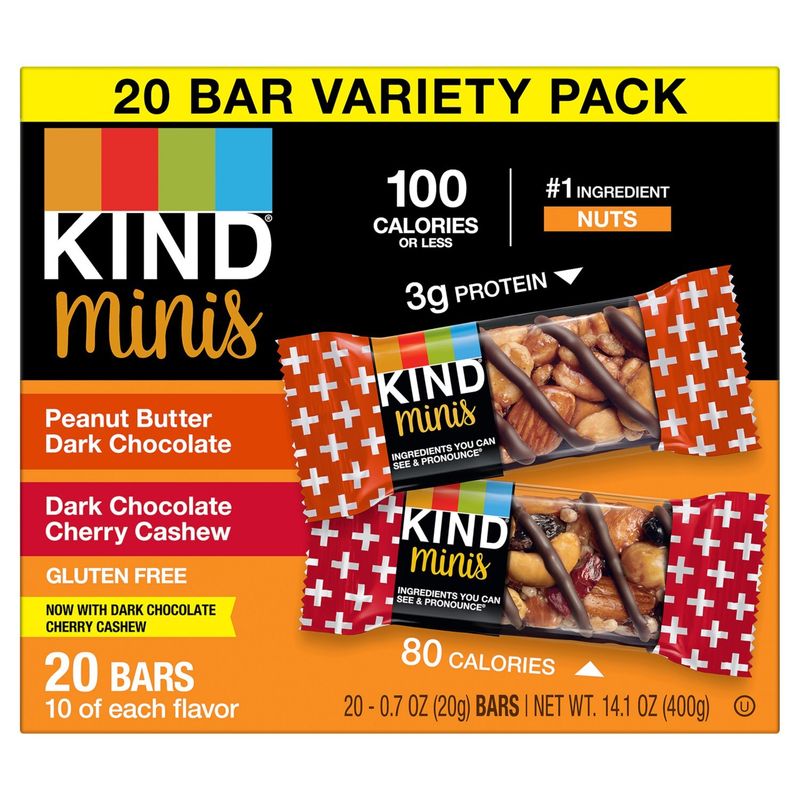 Kind Minis Bars Variety Pack, 0.7 oz, 20 counts