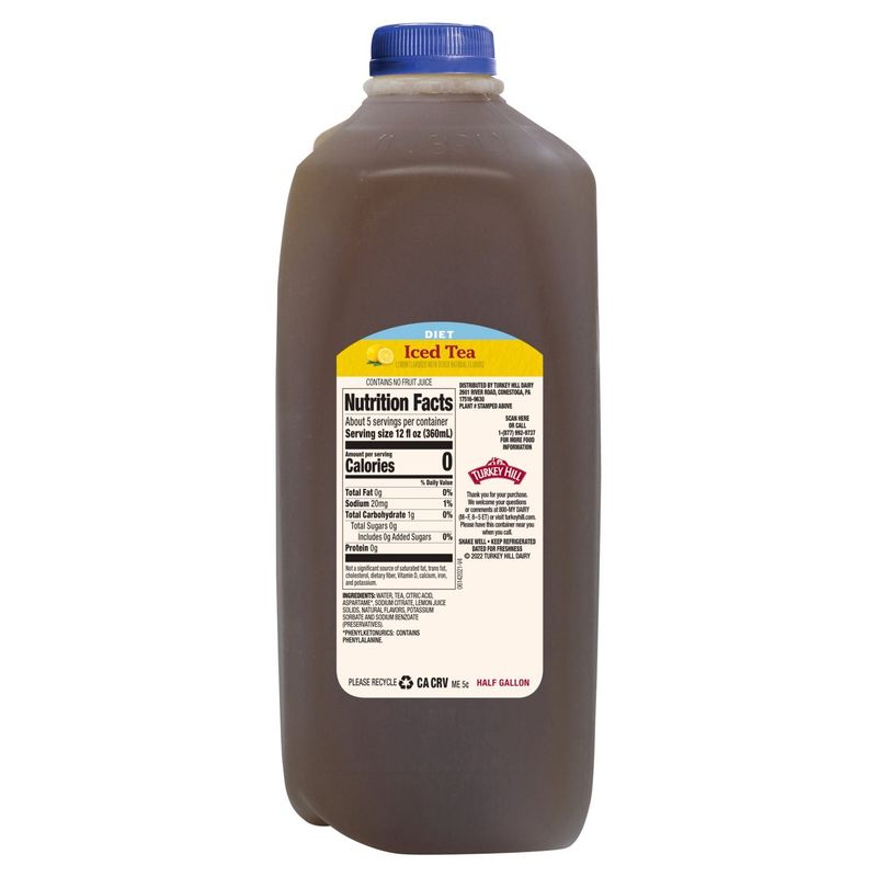 Turkey Hill Diet Lemon Flavored Iced Tea, half gal