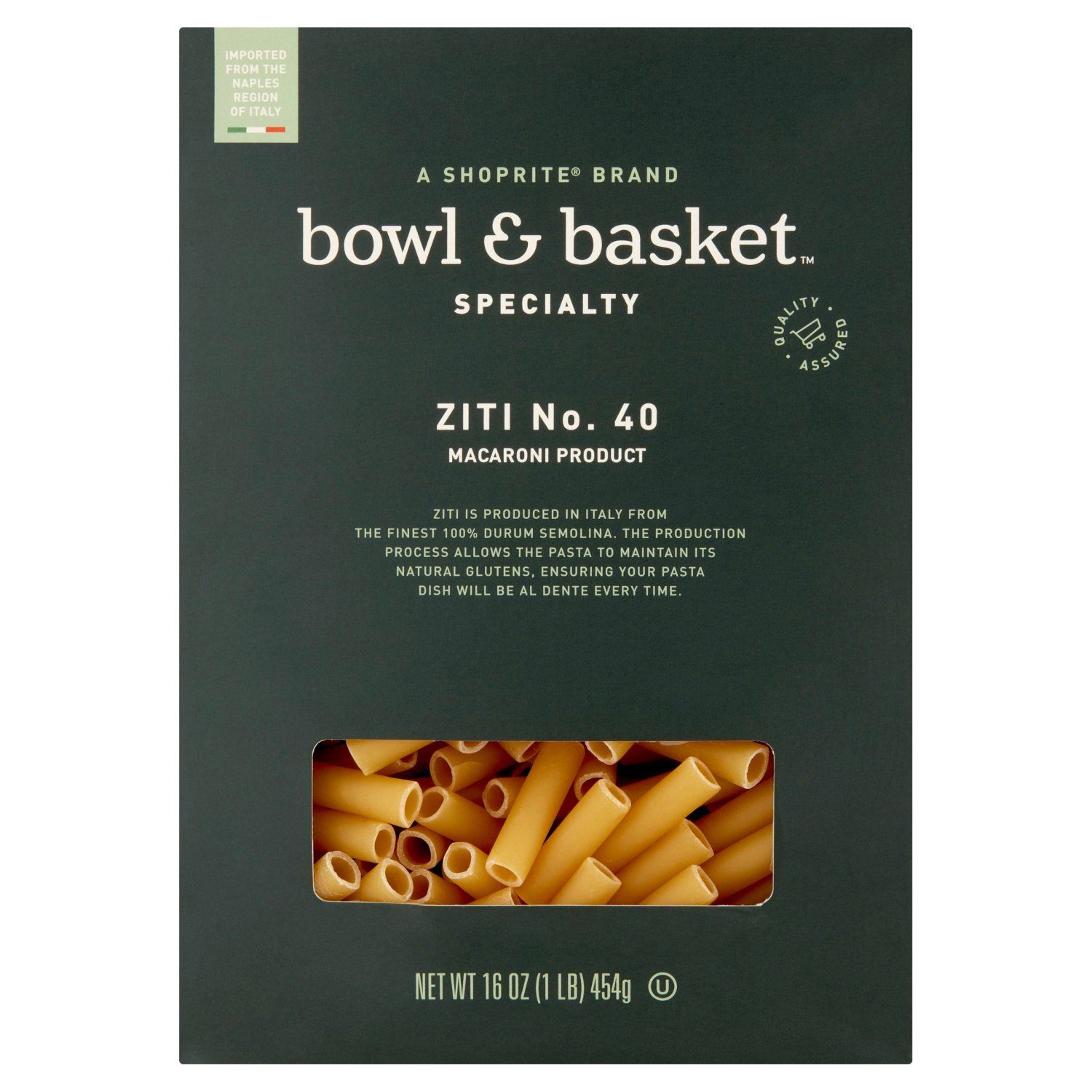 Bowl &amp; Basket Specialty Ziti No. 40 Pasta, 16 oz