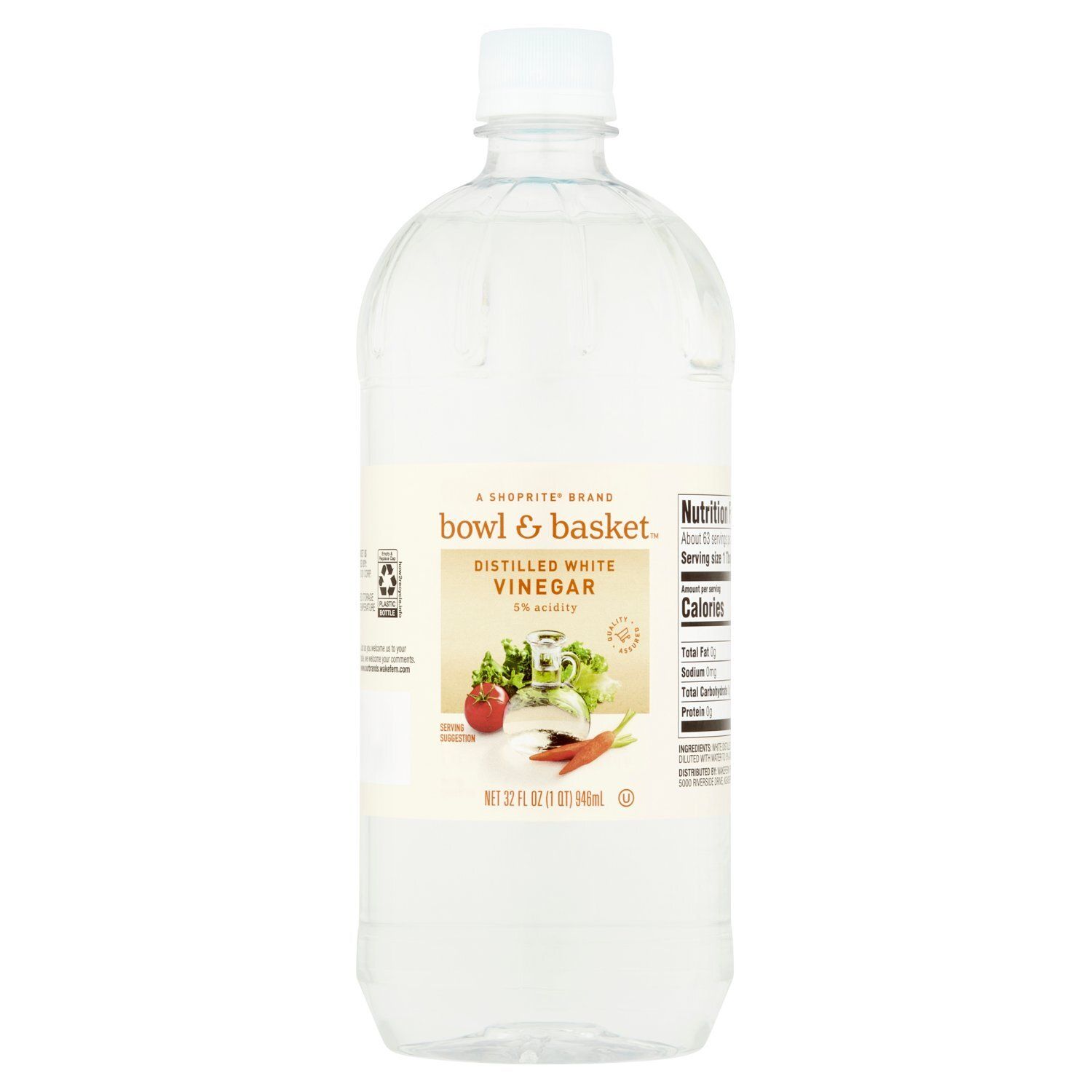 Bowl &amp; Basket Distilled White Vinegar, 32 fl oz