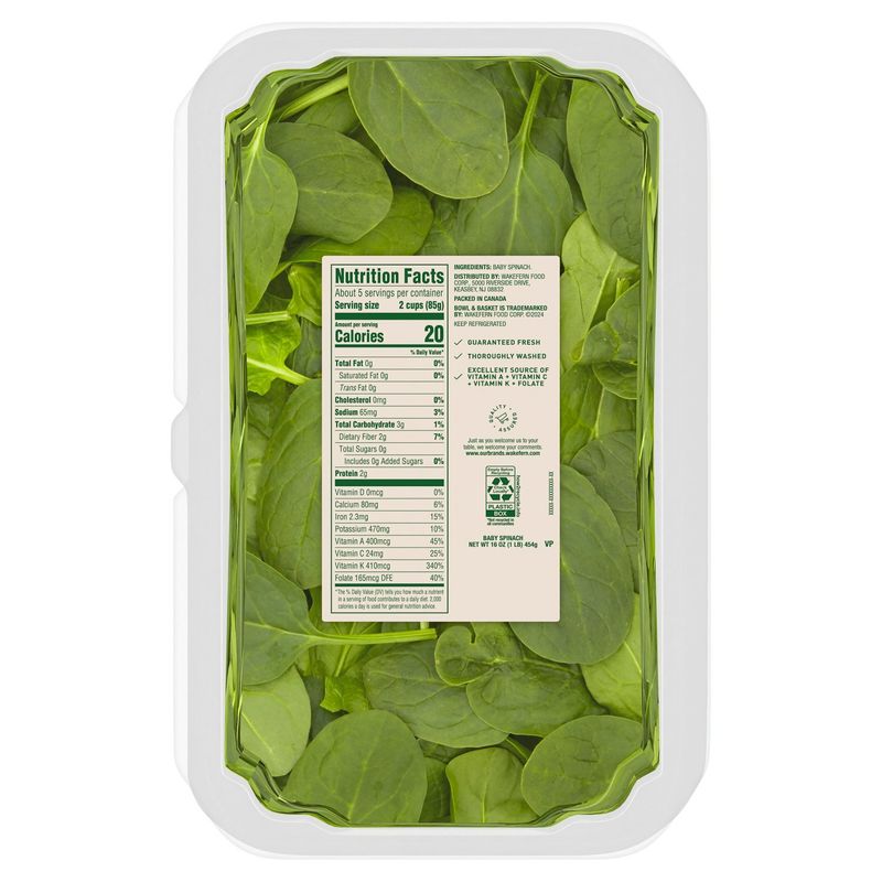 Bowl &amp; Basket Baby Spinach, 1 lb