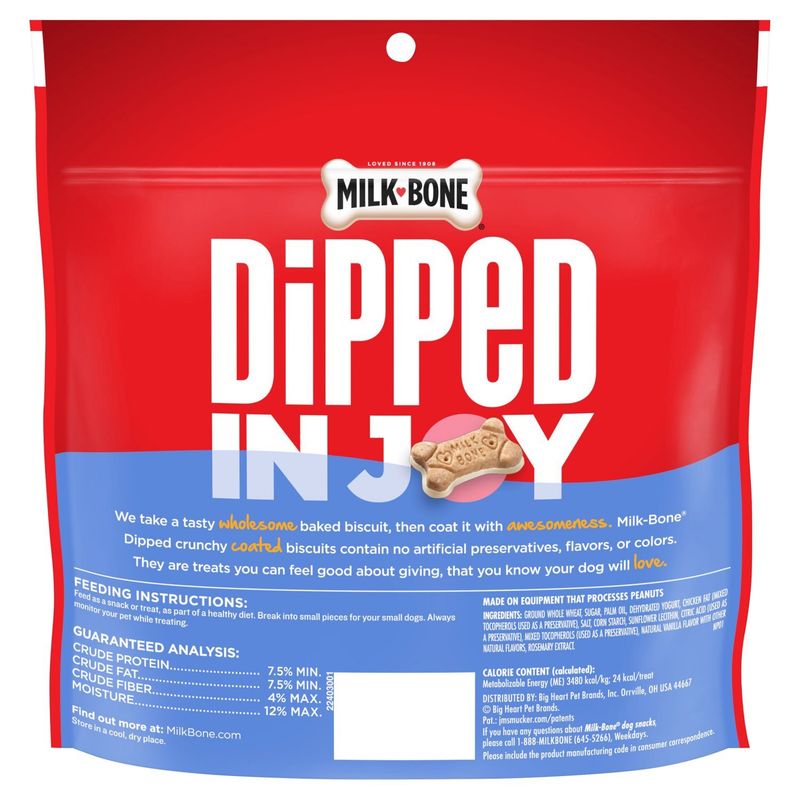 Milk-Bone Dipped Wholesome Coated Biscuits Baked with Yogurt Dog Snacks, 12 oz