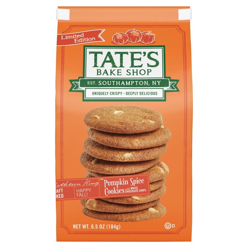 Tate's Bake Shop Pumpkin Spice Cookies with White Chocolate Chips Limited Edition, 6.5 oz