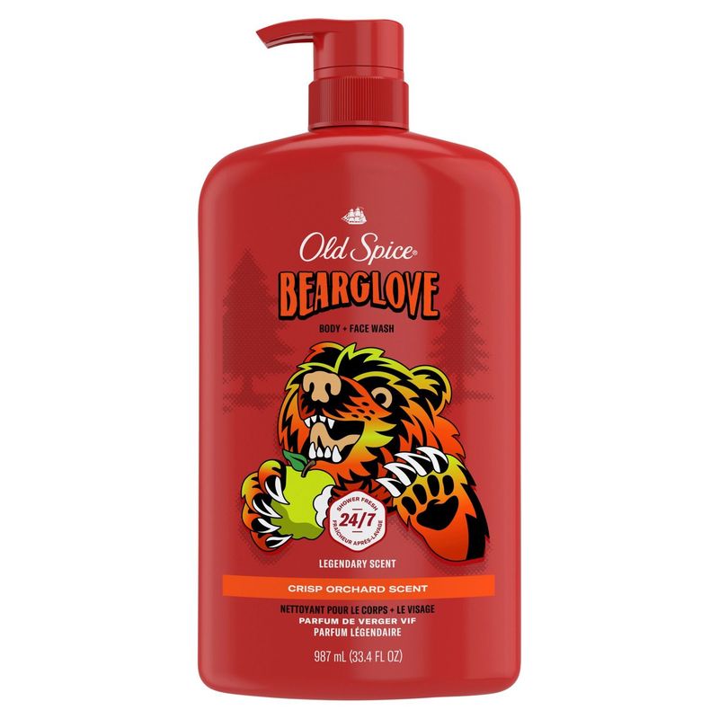 Old Spice Bearglove Crisp Orchard Scent Body + Face Wash, 33.4 fl oz