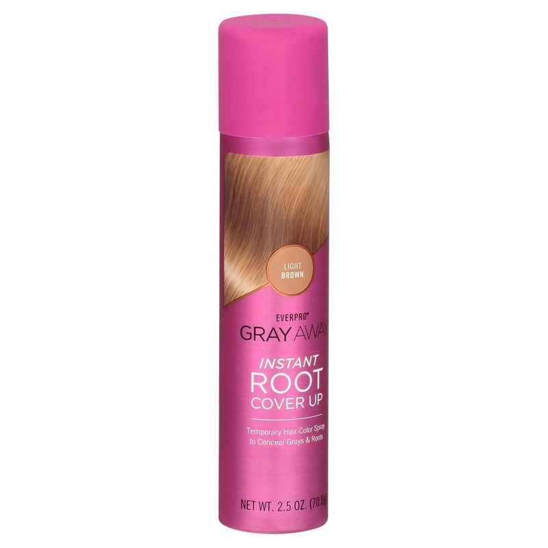 Everpro Gray Away Light Brown Temporary Hair Color Spray, 2.5 oz
