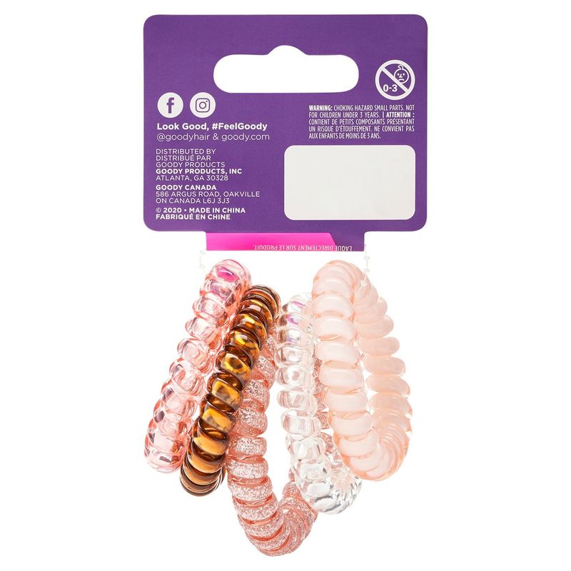 Goody Trend Blush Pink Coil Elastic, 5 count
